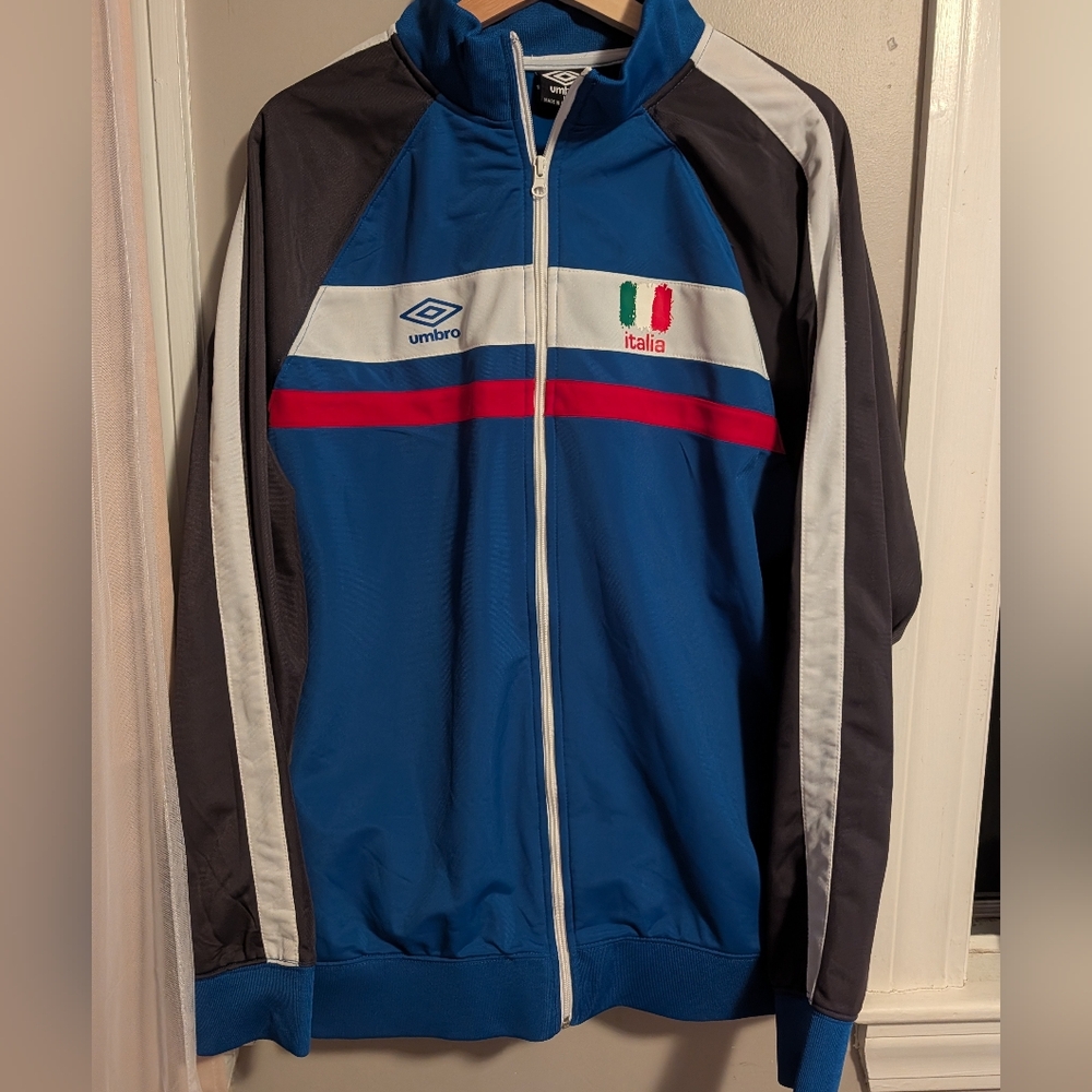 Umbro Men's Blue and Gray Italia Jacket